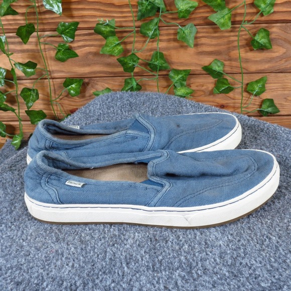 Sanuk Avery Hemp Women Casual Slip On Sneakers Size 7 Everyday Blue Fabric - Picture 3 of 6